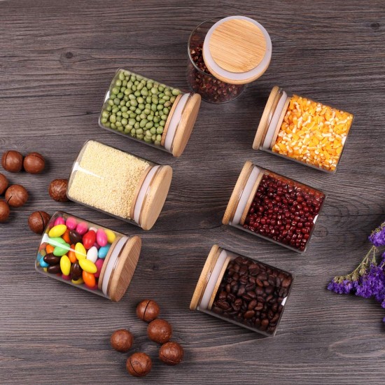 12PCs 300ml Airtight Glass Preserving Jar Food Tea Coffee Bean Storage Container